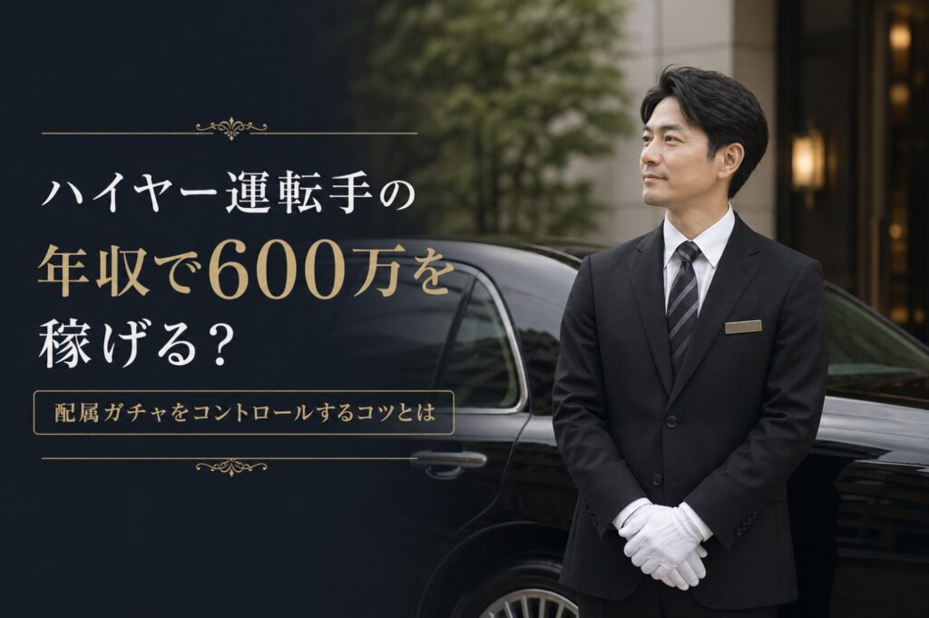 ハイヤー運転手の年収で600万を稼げる？配属ガチャをコントロールするコツとは